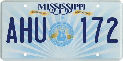 MS license plate AHU172
