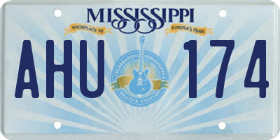 MS license plate AHU174