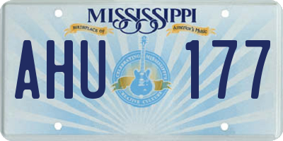 MS license plate AHU177