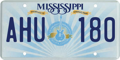 MS license plate AHU180