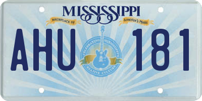MS license plate AHU181