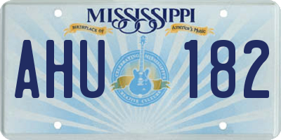 MS license plate AHU182