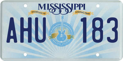 MS license plate AHU183