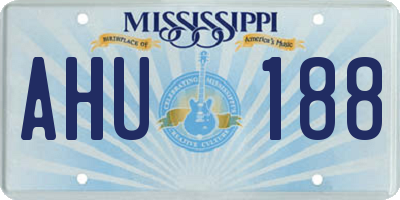 MS license plate AHU188