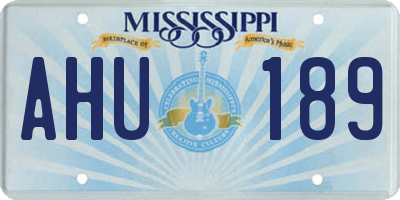 MS license plate AHU189
