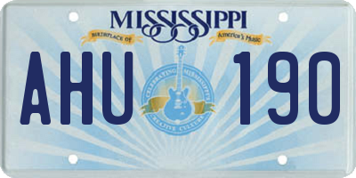 MS license plate AHU190
