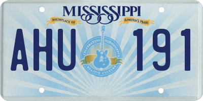 MS license plate AHU191