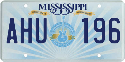 MS license plate AHU196