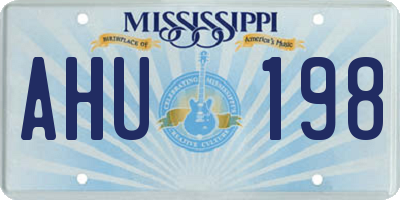 MS license plate AHU198