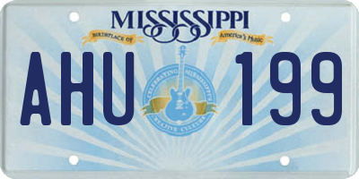 MS license plate AHU199
