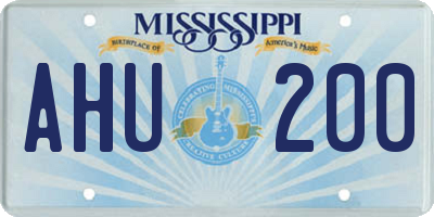 MS license plate AHU200