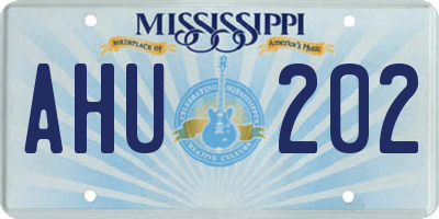 MS license plate AHU202