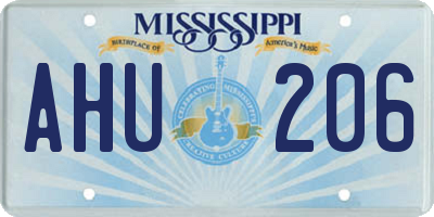 MS license plate AHU206