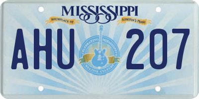 MS license plate AHU207