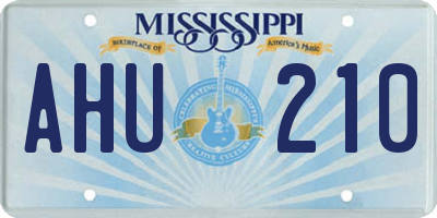 MS license plate AHU210
