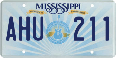 MS license plate AHU211