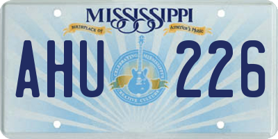 MS license plate AHU226