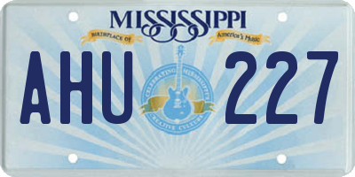 MS license plate AHU227