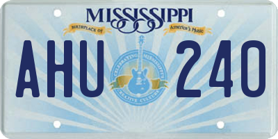 MS license plate AHU240