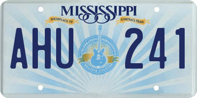 MS license plate AHU241