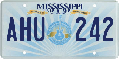 MS license plate AHU242