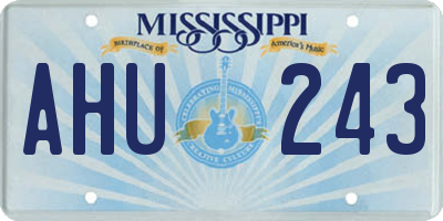 MS license plate AHU243