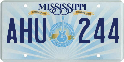 MS license plate AHU244