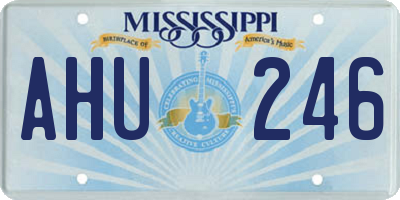 MS license plate AHU246
