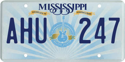 MS license plate AHU247
