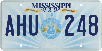 MS license plate AHU248