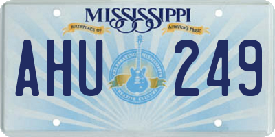 MS license plate AHU249