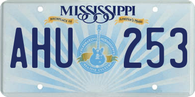 MS license plate AHU253