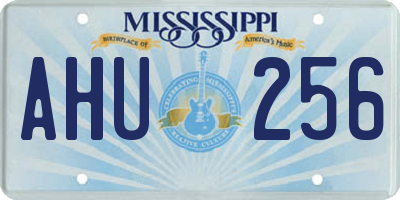 MS license plate AHU256