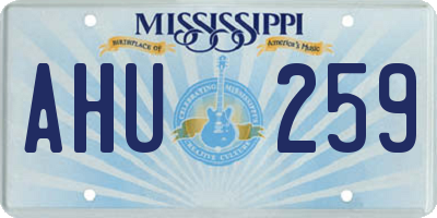 MS license plate AHU259