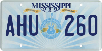 MS license plate AHU260