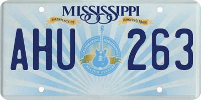 MS license plate AHU263