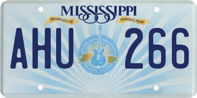 MS license plate AHU266
