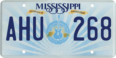 MS license plate AHU268