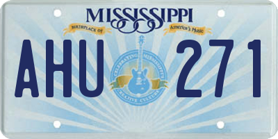 MS license plate AHU271