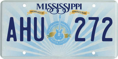 MS license plate AHU272
