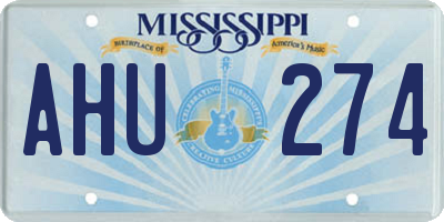 MS license plate AHU274