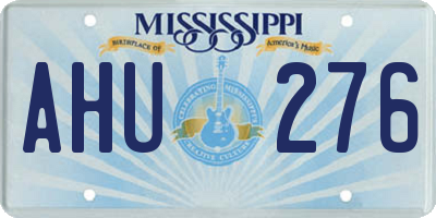 MS license plate AHU276