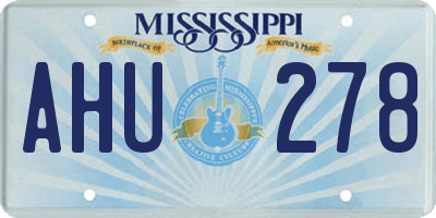MS license plate AHU278