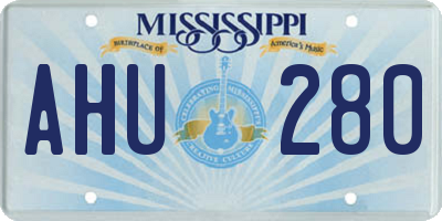 MS license plate AHU280