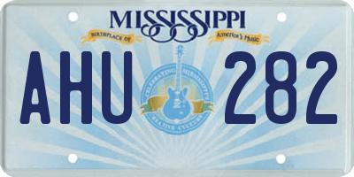 MS license plate AHU282