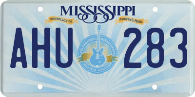 MS license plate AHU283