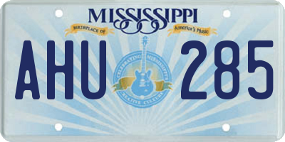 MS license plate AHU285