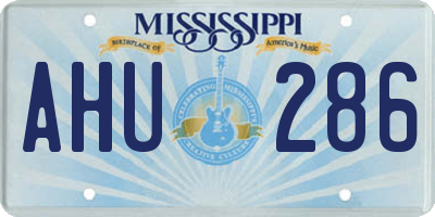 MS license plate AHU286