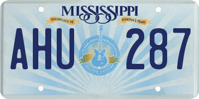 MS license plate AHU287