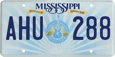 MS license plate AHU288